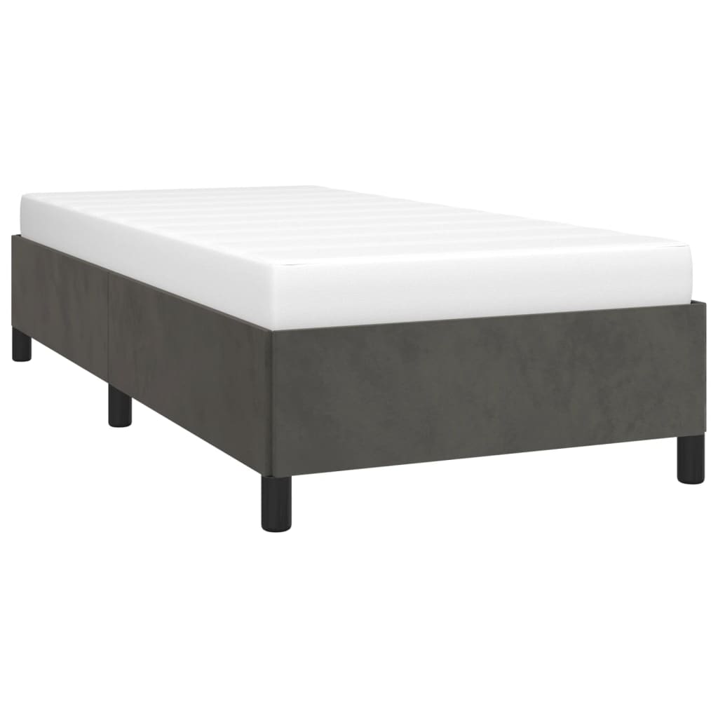 vidaXL Bedframe zonder matras 90x200 cm fluweel donkergrijs afbeelding
