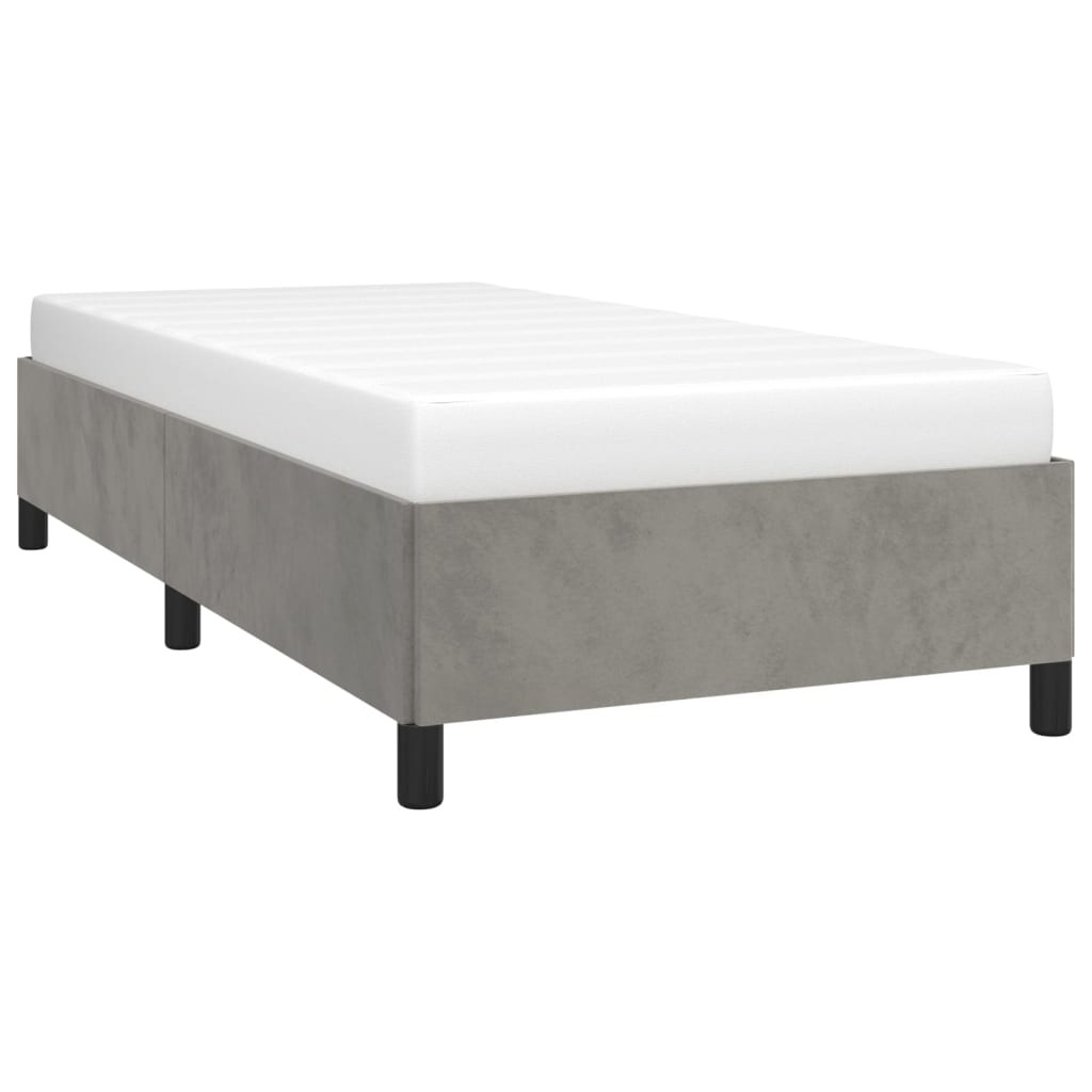 vidaXL Bedframe zonder matras 100x200 cm fluweel lichtgrijs afbeelding