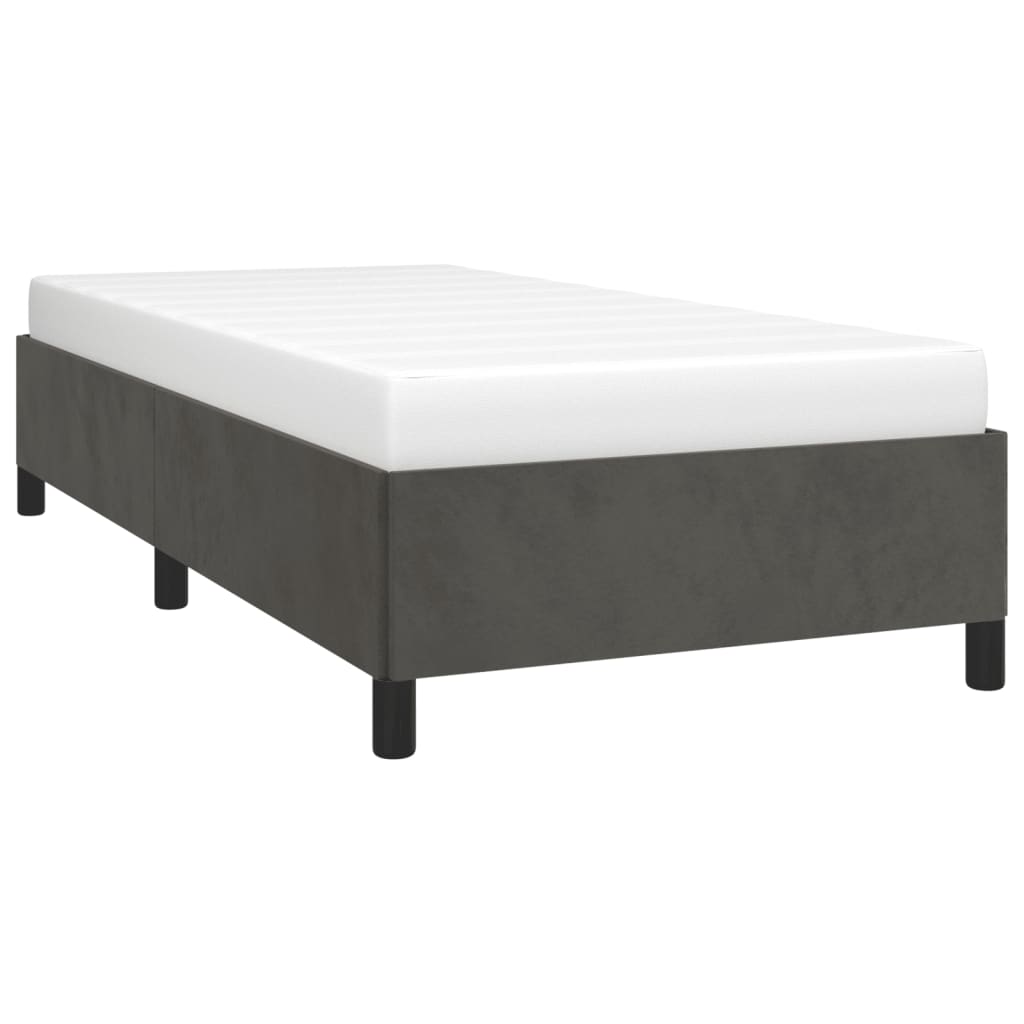 vidaXL Bedframe zonder matras 100x200 cm fluweel donkergrijs afbeelding