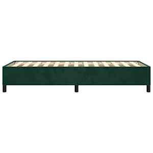 Rám postele bez matrace tmavě zelená 100 x 200 cm samet - obrázek 6