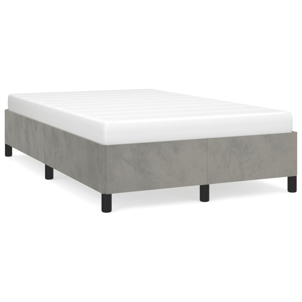 vidaXL Rám postele bez matrace světle šedá 120 x 200 cm samet