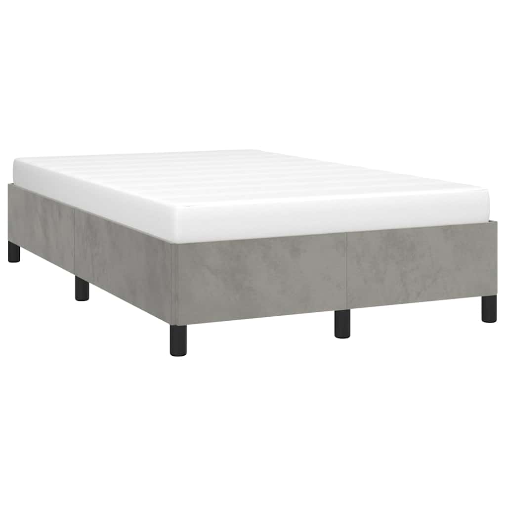 vidaXL Bedframe zonder matras 120x200 cm fluweel lichtgrijs grijs, foto 2