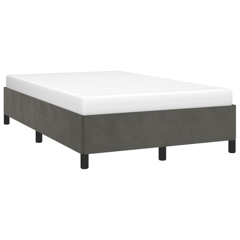 vidaXL Bedframe zonder matras 120x200 cm fluweel donkergrijs afbeelding