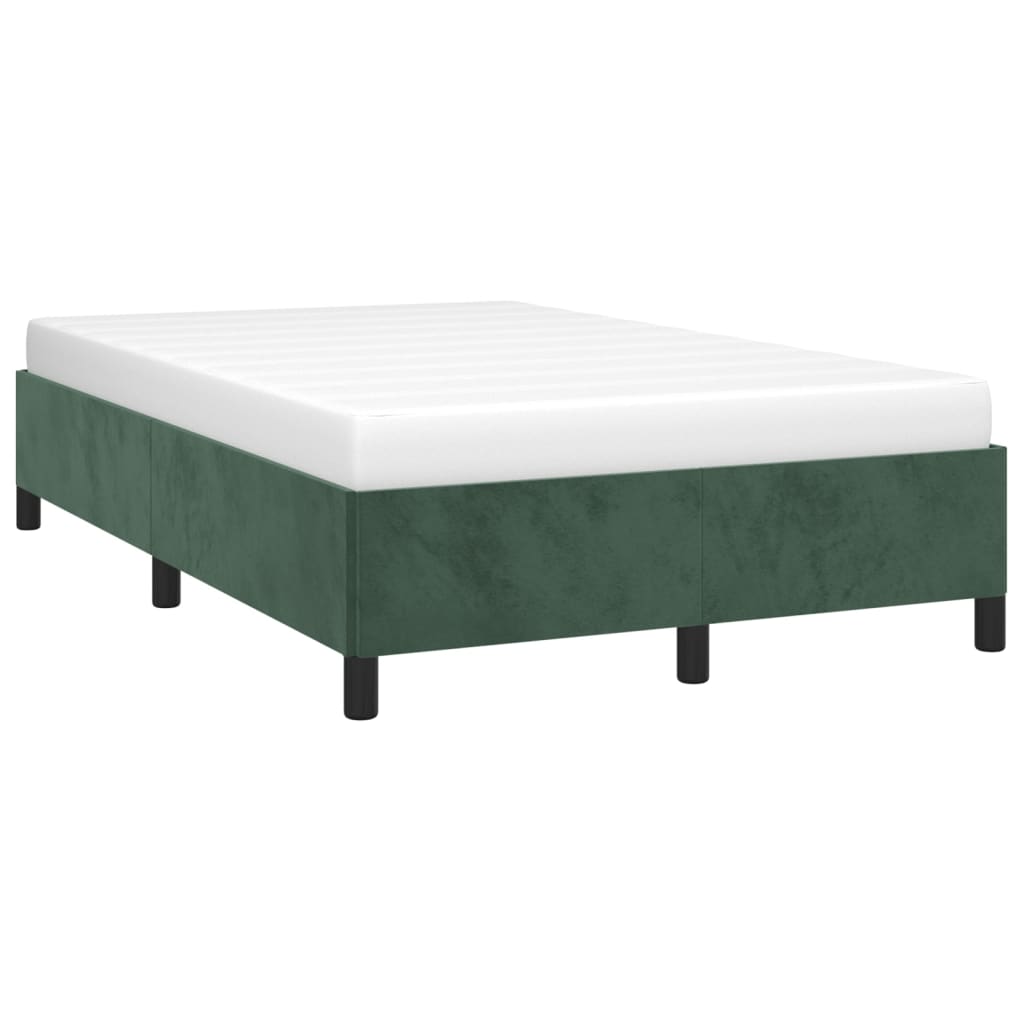 vidaXL Bedframe zonder matras 120x200 cm fluweel donkergroen afbeelding