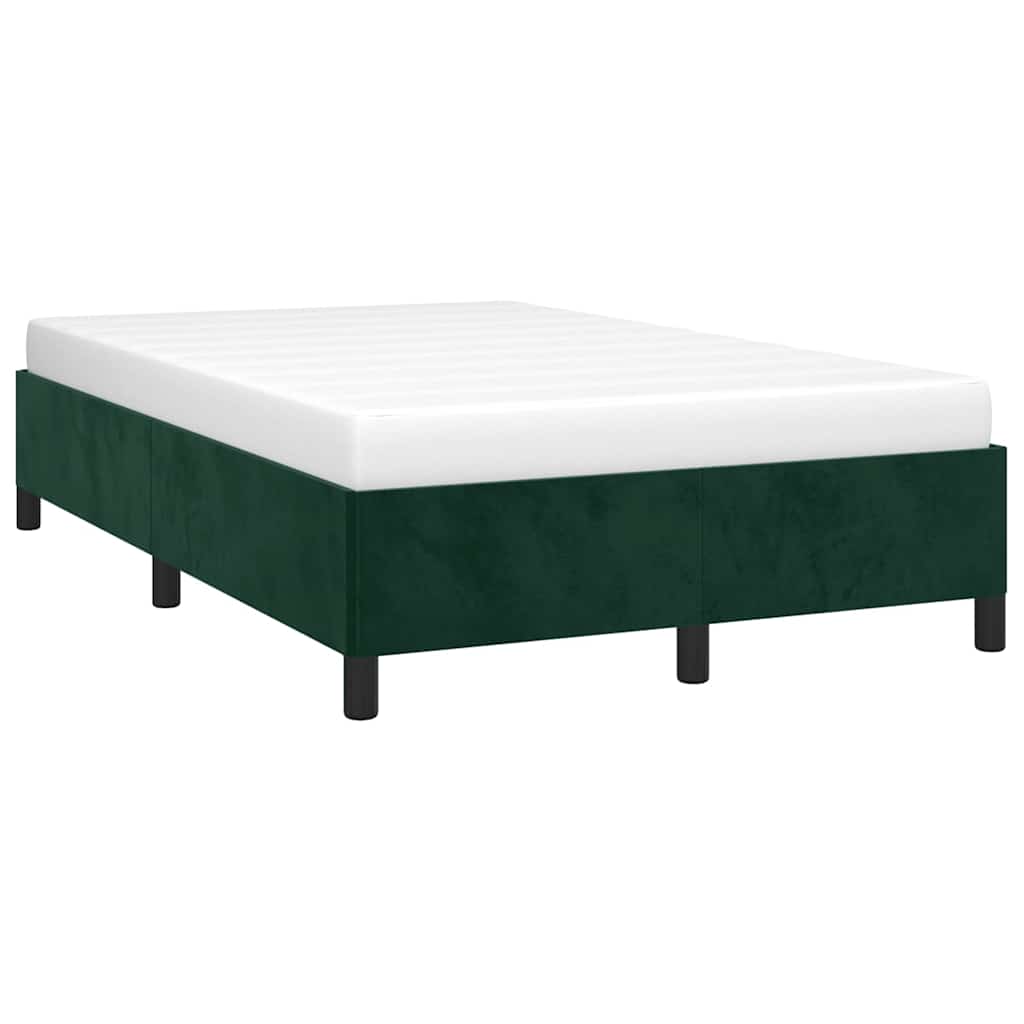 vidaXL Bedframe zonder matras 120x200 cm fluweel donkergroen groen, foto 2