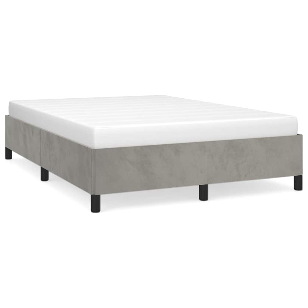 vidaXL Rám postele bez matrace světle šedý 140 x 190 cm samet