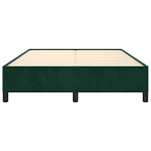 Rám postele bez matrace tmavě zelená 140 x 190 cm samet - obrázek 5