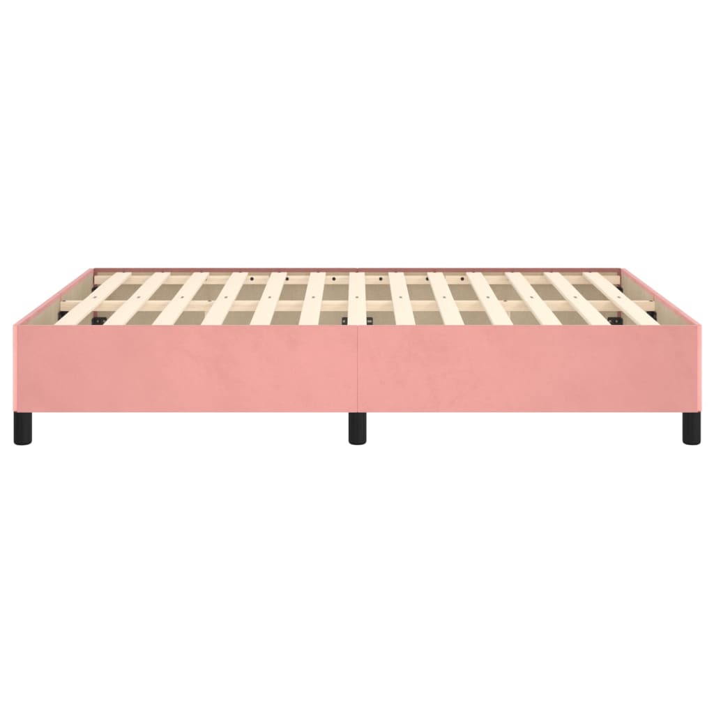 Cadru de pat, roz, 140x190 cm, catifea