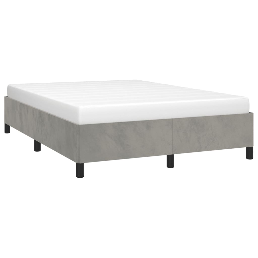 vidaXL Bedframe zonder matras 140x200 cm fluweel lichtgrijs afbeelding