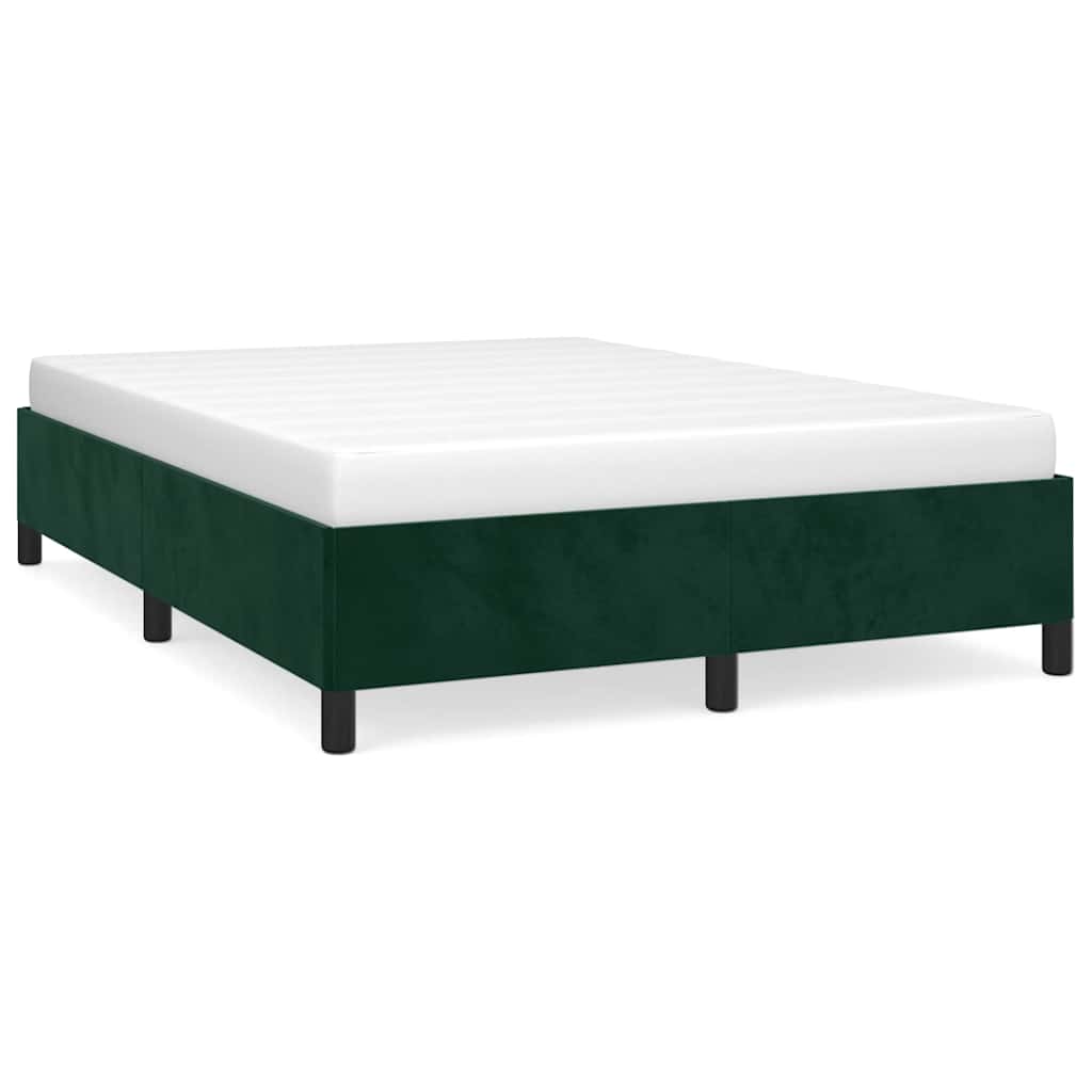 vidaXL Bedframe zonder matras 140x200 cm fluweel donkergroen groen, foto 3