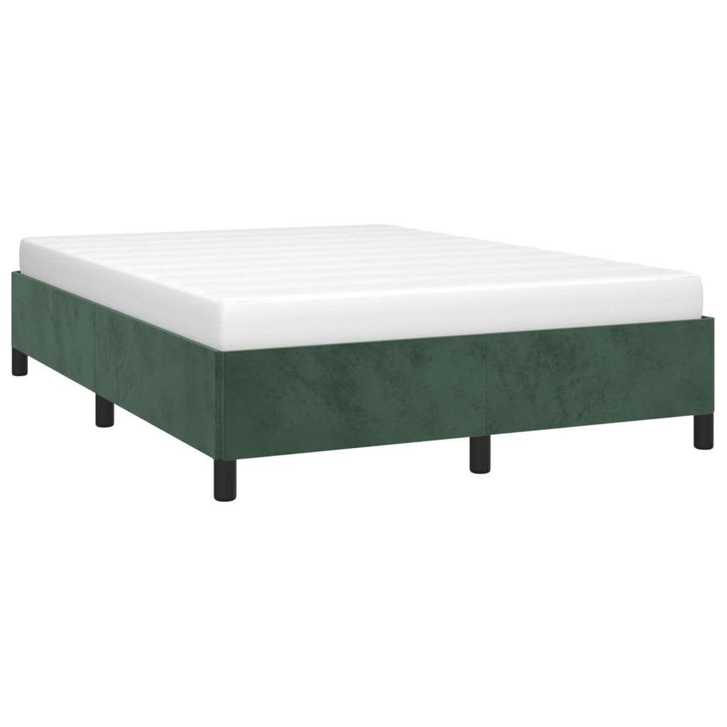 vidaXL Bedframe zonder matras 140x200 cm fluweel donkergroen afbeelding