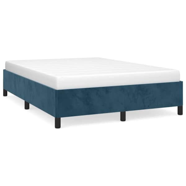 vidaXL Voodiraam ilma Madratsita Tumesinine 140x200 cm samet