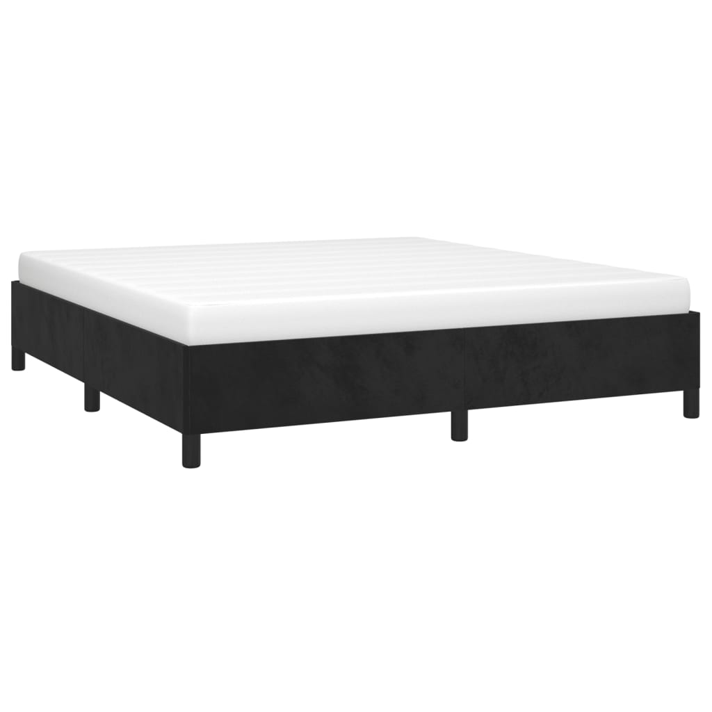 vidaXL Bedframe zonder matras 160x200 cm fluweel zwart afbeelding