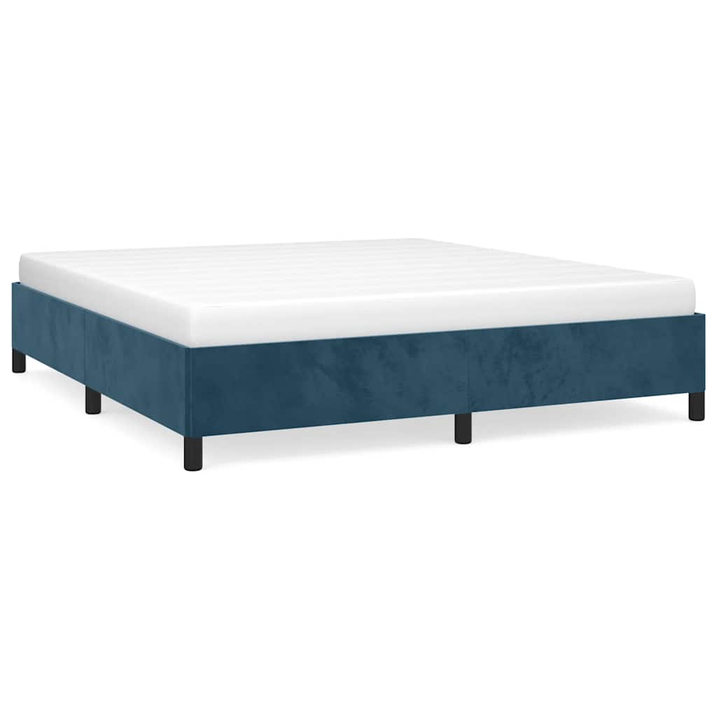 vidaXL Rám postele bez matrace tmavě modrý 160x200 cm samet
