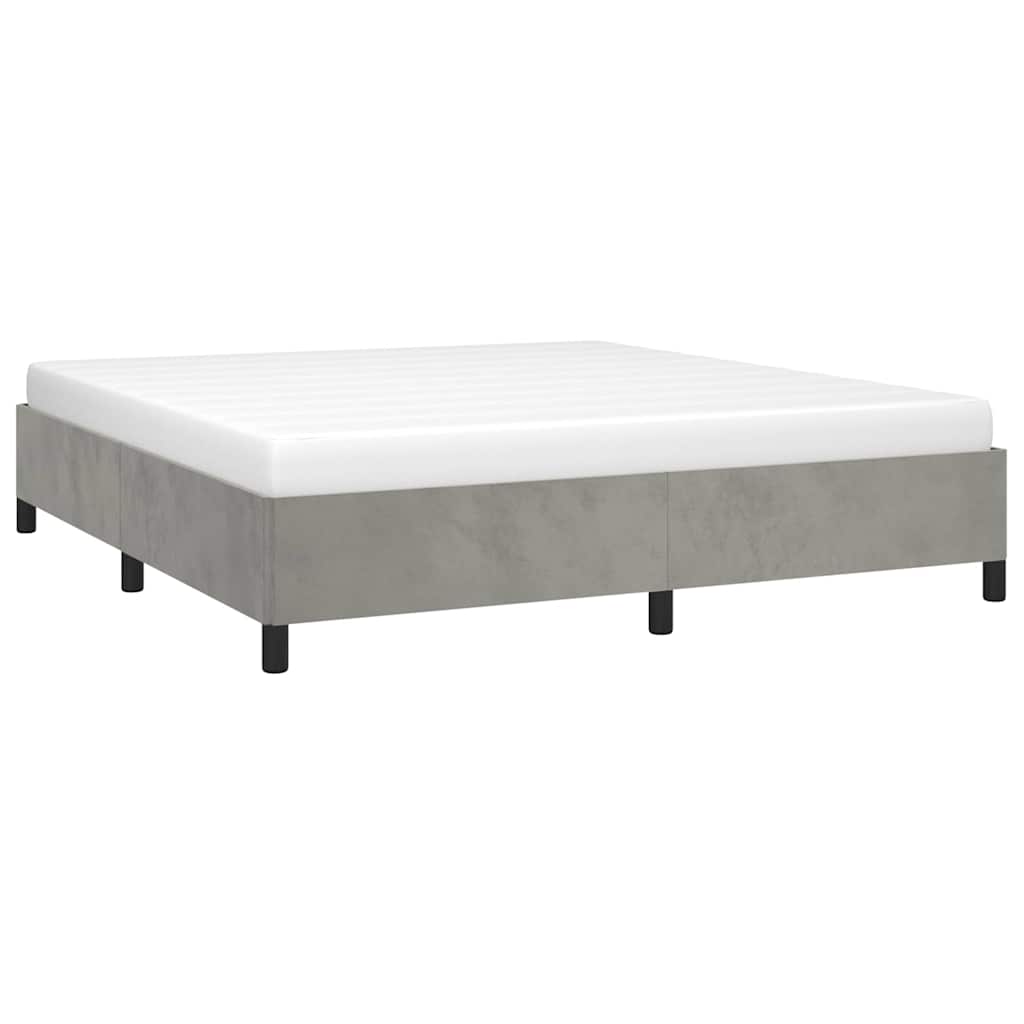 vidaXL Bedframe zonder matras 180x200 cm fluweel lichtgrijs grijs, foto 2