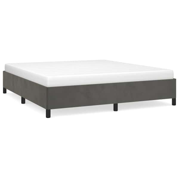 vidaXL voodiraam ilma madratsita, tumehall, 180x200 cm, samet