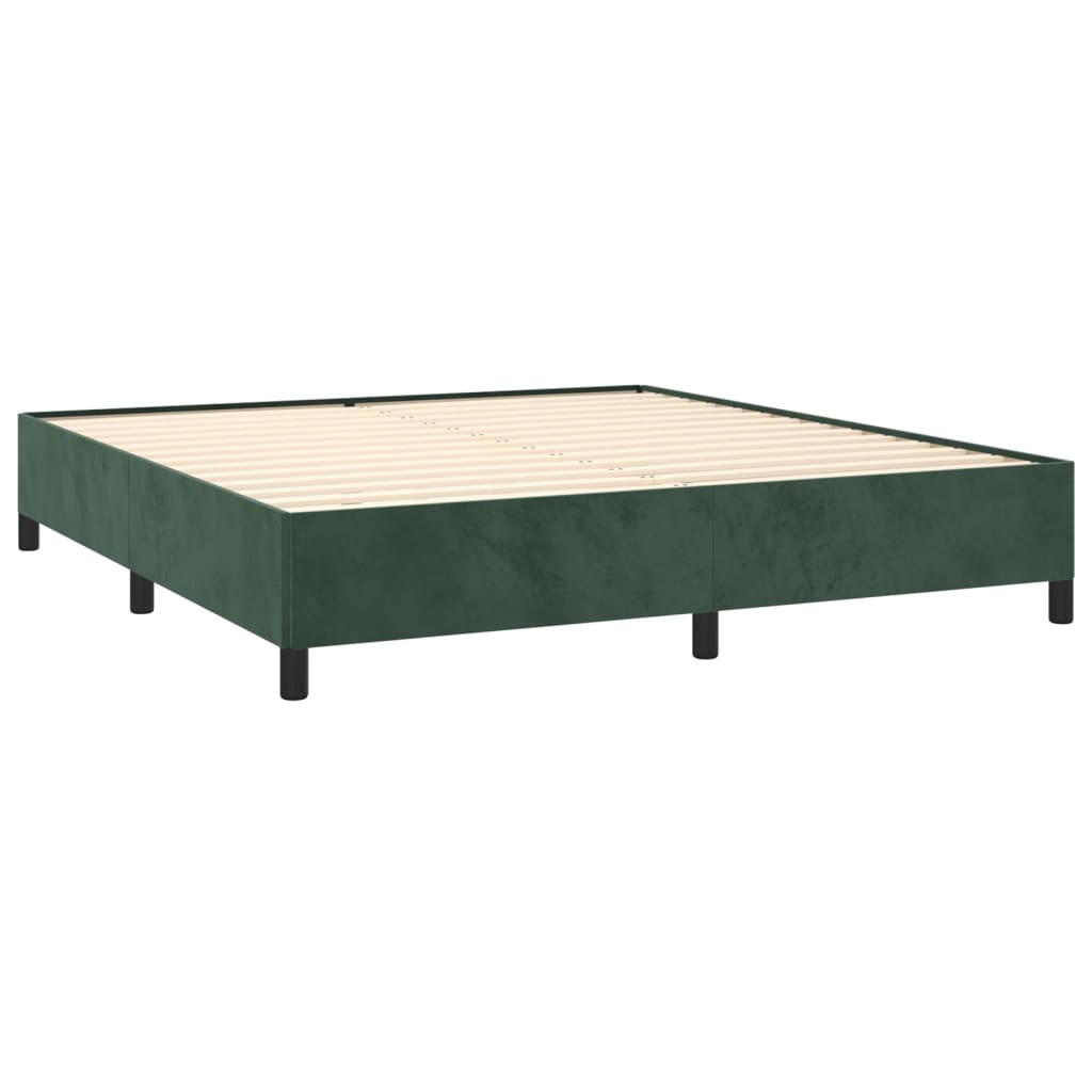 Cadru de pat, verde închis, 180 x 200 cm, catifea