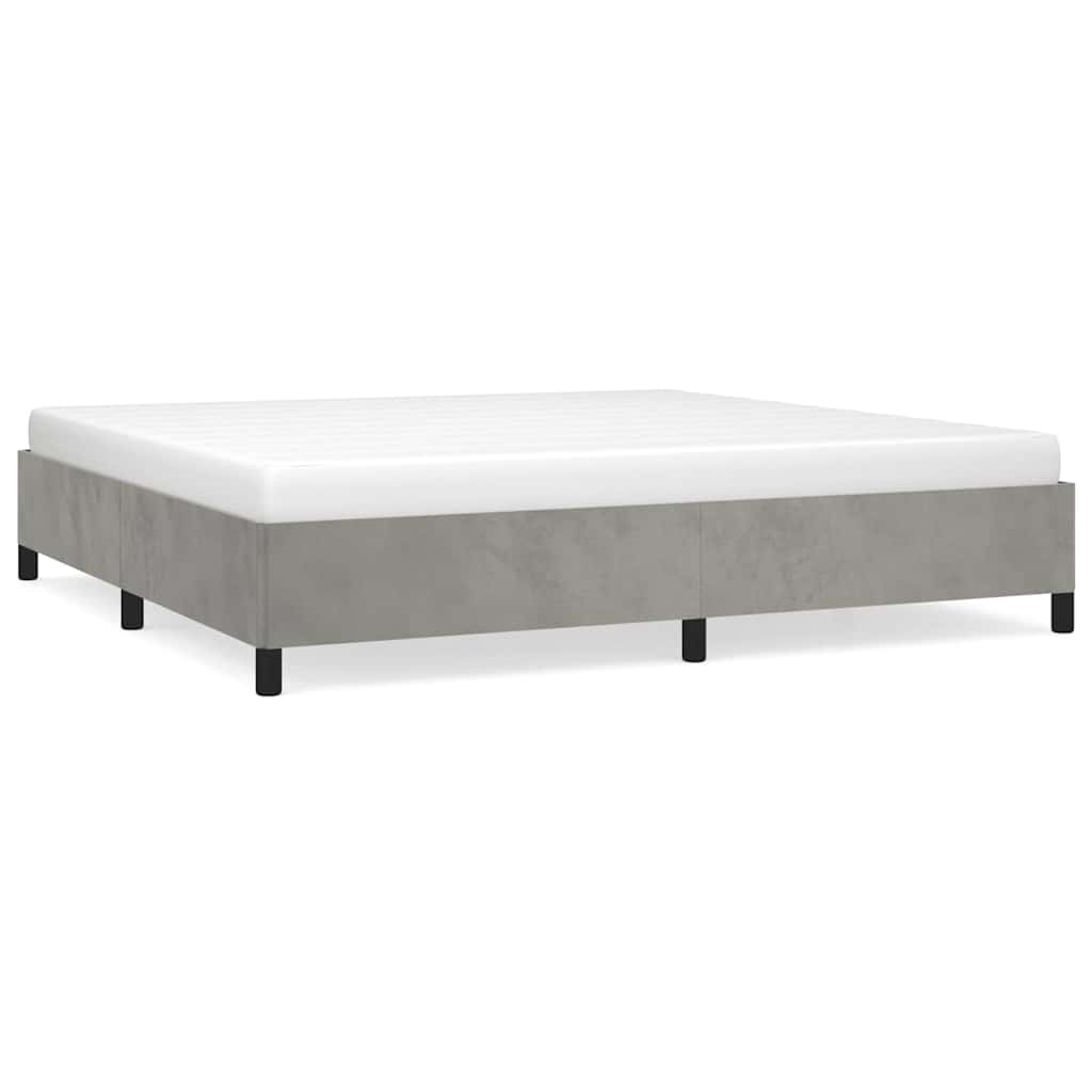 vidaXL Rám postele bez matrace světle šedý 200 x 200 cm samet