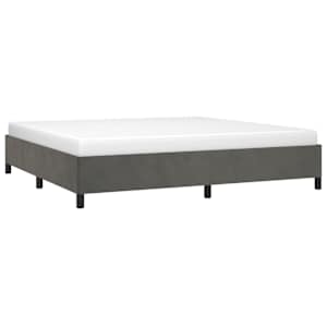 Rám postele bez matrace tmavě šedý 200 x 200 cm samet - obrázek 3
