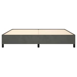 Rám postele bez matrace tmavě šedý 200 x 200 cm samet - obrázek 5