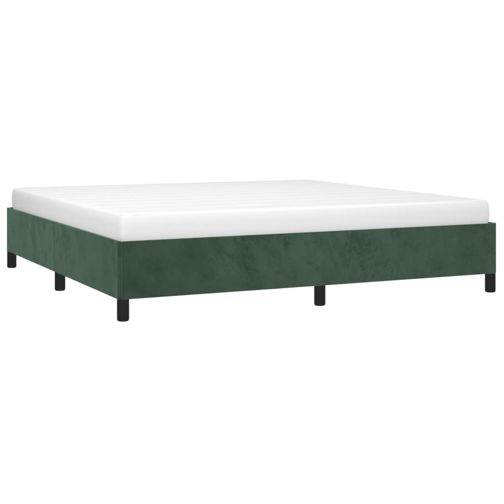 vidaXL Bedframe zonder matras 200x200 cm fluweel donkergroen afbeelding