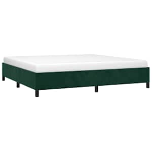 Rám postele bez matrace tmavě zelená 200 x 200 cm samet - obrázek 3