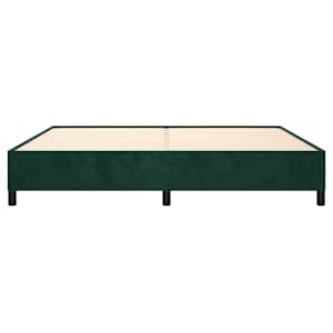 Rám postele bez matrace tmavě zelená 200 x 200 cm samet - obrázek 5