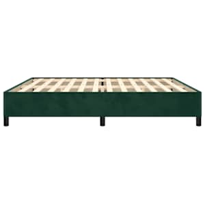 Rám postele bez matrace tmavě zelená 200 x 200 cm samet - obrázek 6