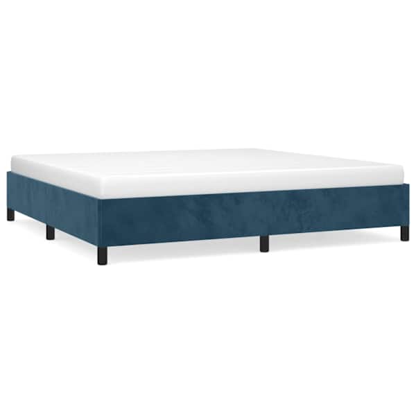 vidaXL Voodiraam ilma Madratsita Tumesinine 200x200 cm samet