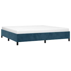 Rám postele bez matrace tmavě modrý 200x200 cm samet - obrázek 3