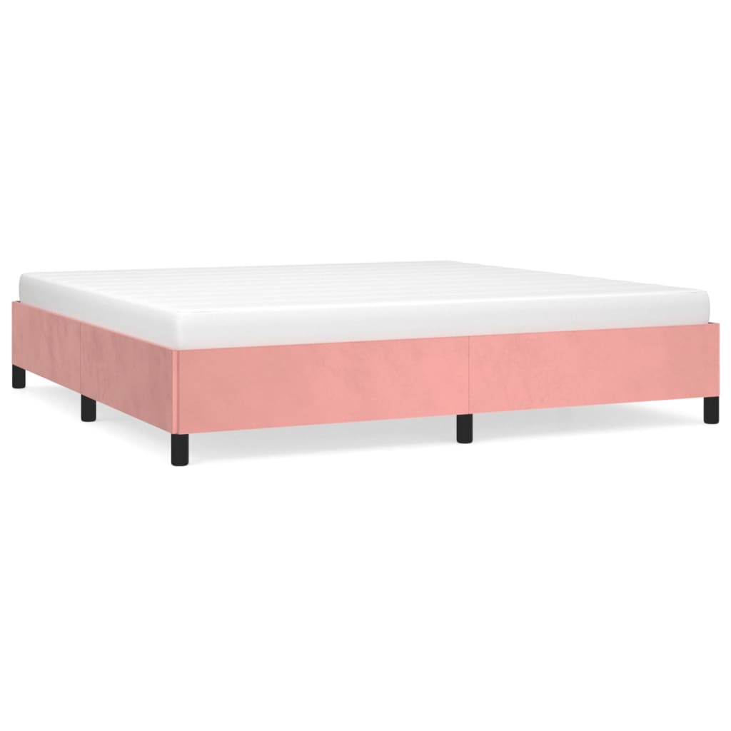 vidaXL Bedframe fluweel roze 200x200 cm
