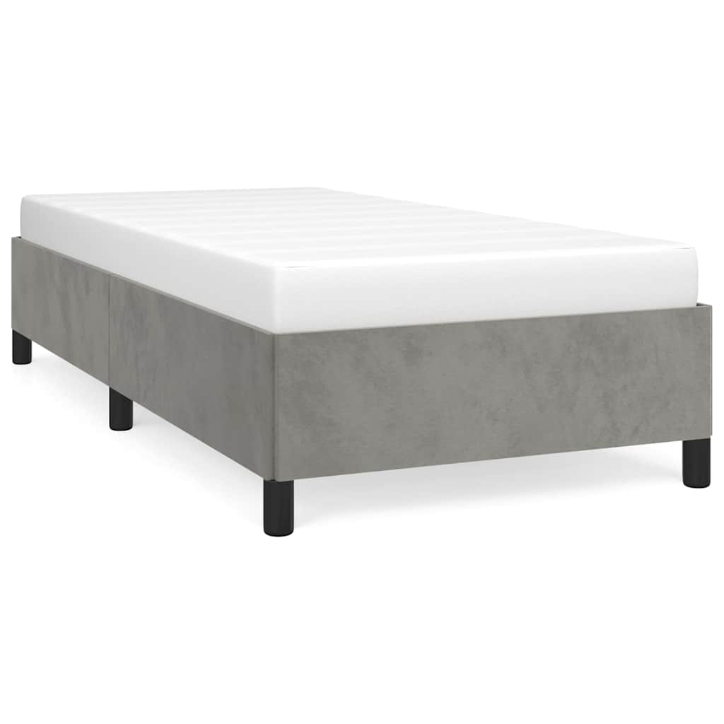 Vidaxl Bed Frame Light Gray 39.4"&quotX74.8"" Twin Velvet