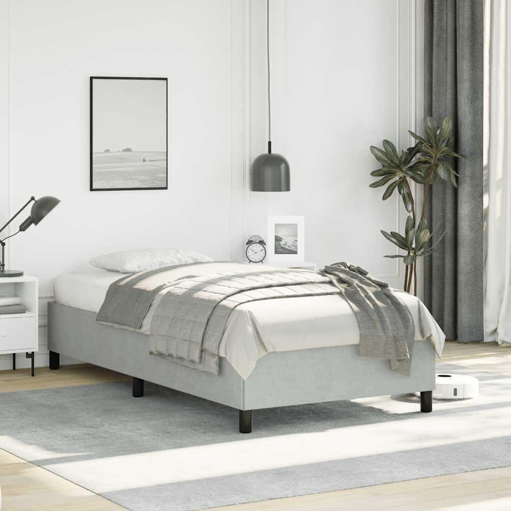 vidaXL Cadru de pat fără saltea, gri deschis, 100x203 cm, catifea, tip pat dublu XL