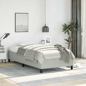 Rám postele bez matrace světle šedý 100x203 cm Twin XL sametový - obrázek 1
