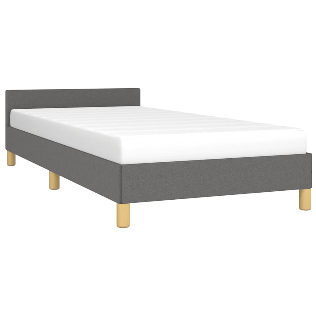 vidaXL Bedframe zonder matras 80x200 cm stof donkergrijs afbeelding