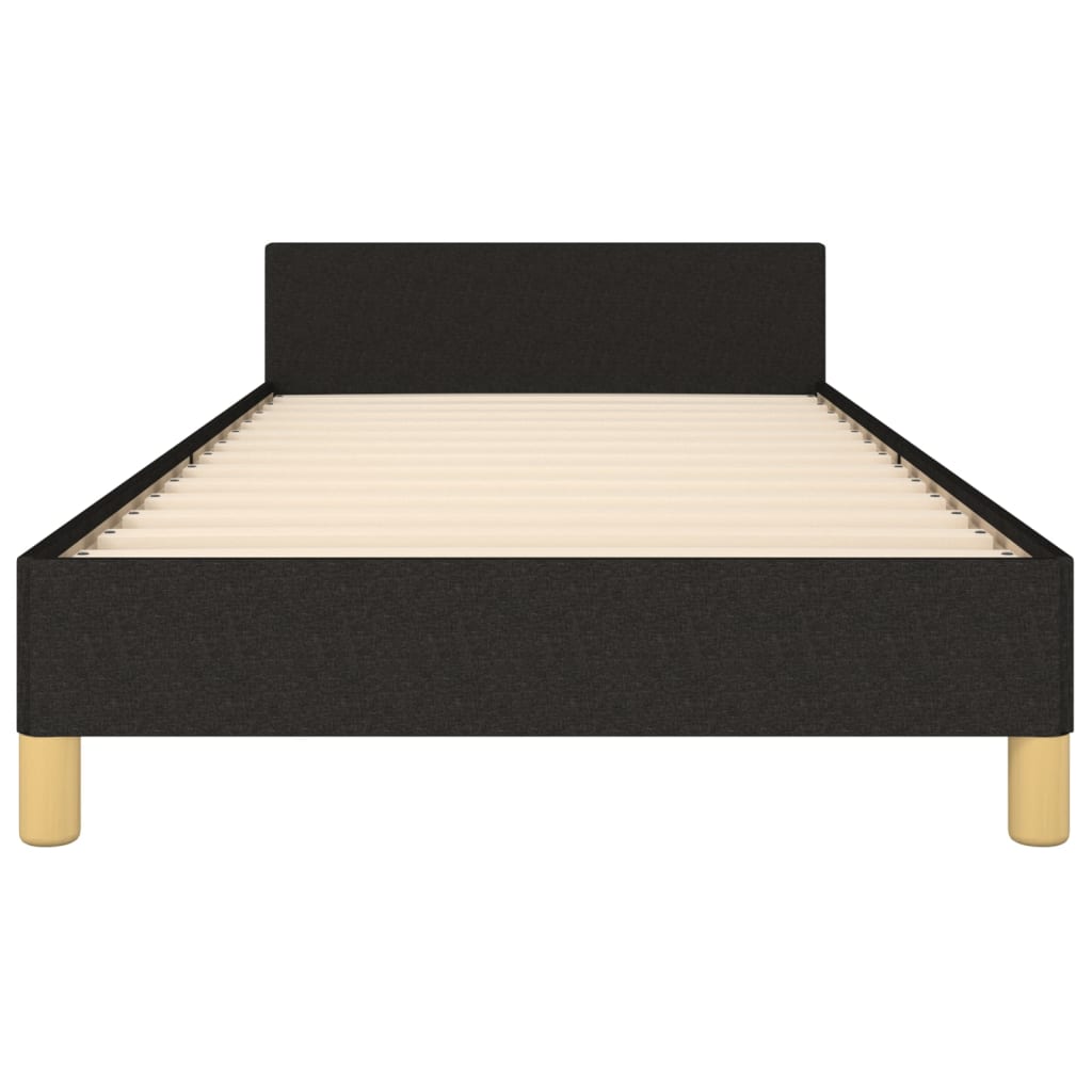 Cadru de pat cu tăblie, negru, 80x200 cm, textil