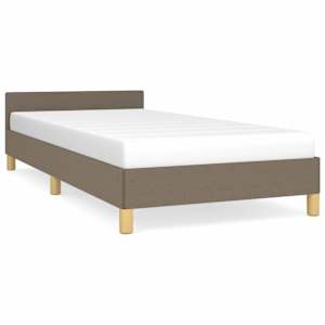 vidaXL voodiraam peatsiga ilma madratsita Taupe 80x200 cm kangas