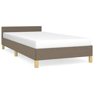 Rám postele s čelem bez matrace taupe 80x200 cm textil - obrázek 2