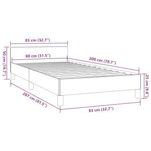 Rám postele s čelem bez matrace taupe 80x200 cm textil - obrázek 9