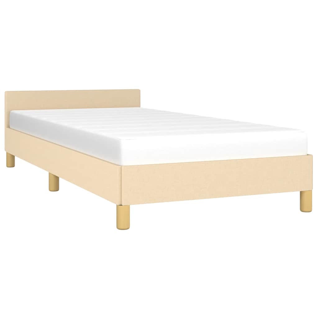 vidaXL Bedframe met hoofdeinde zonder matras 80x200 cm stof crème afbeelding