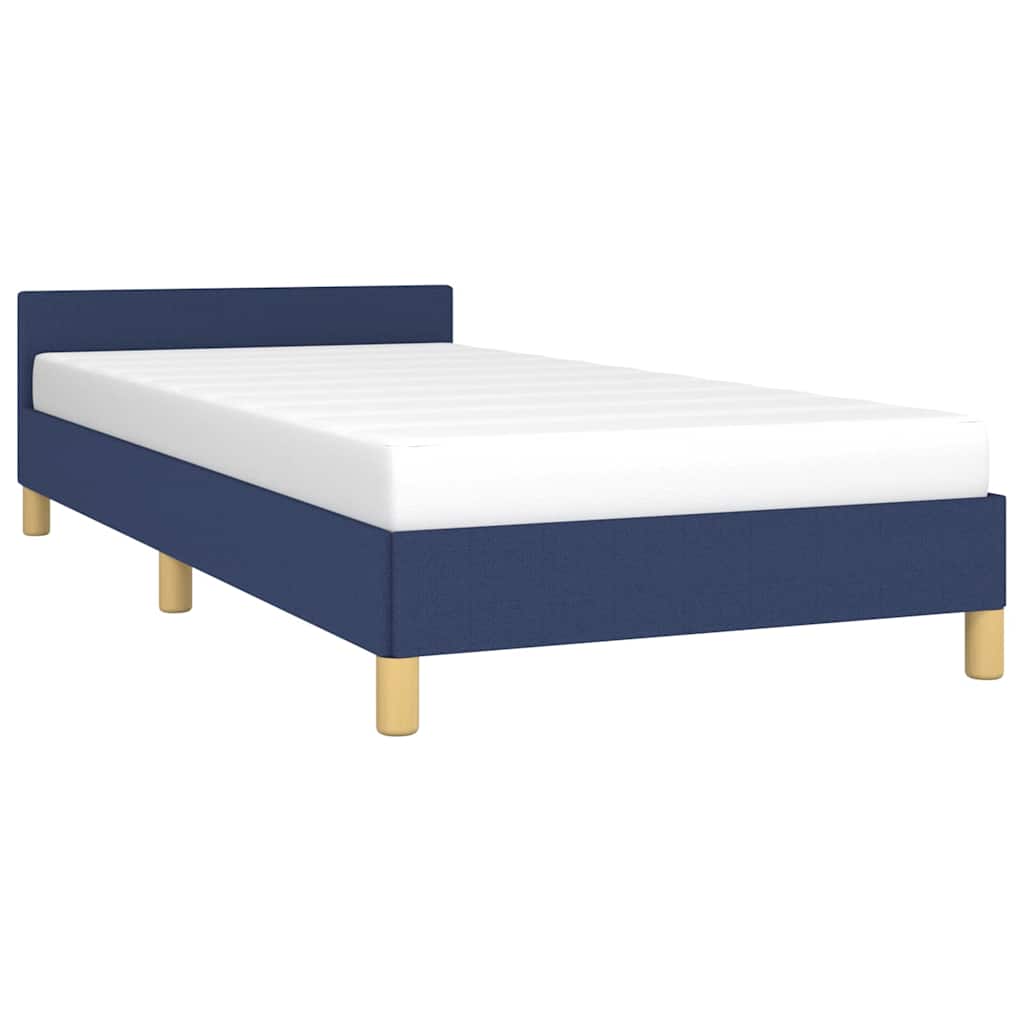 vidaXL Bedframe met hoofdeinde zonder matras 80x200 cm stof blauw, foto 2