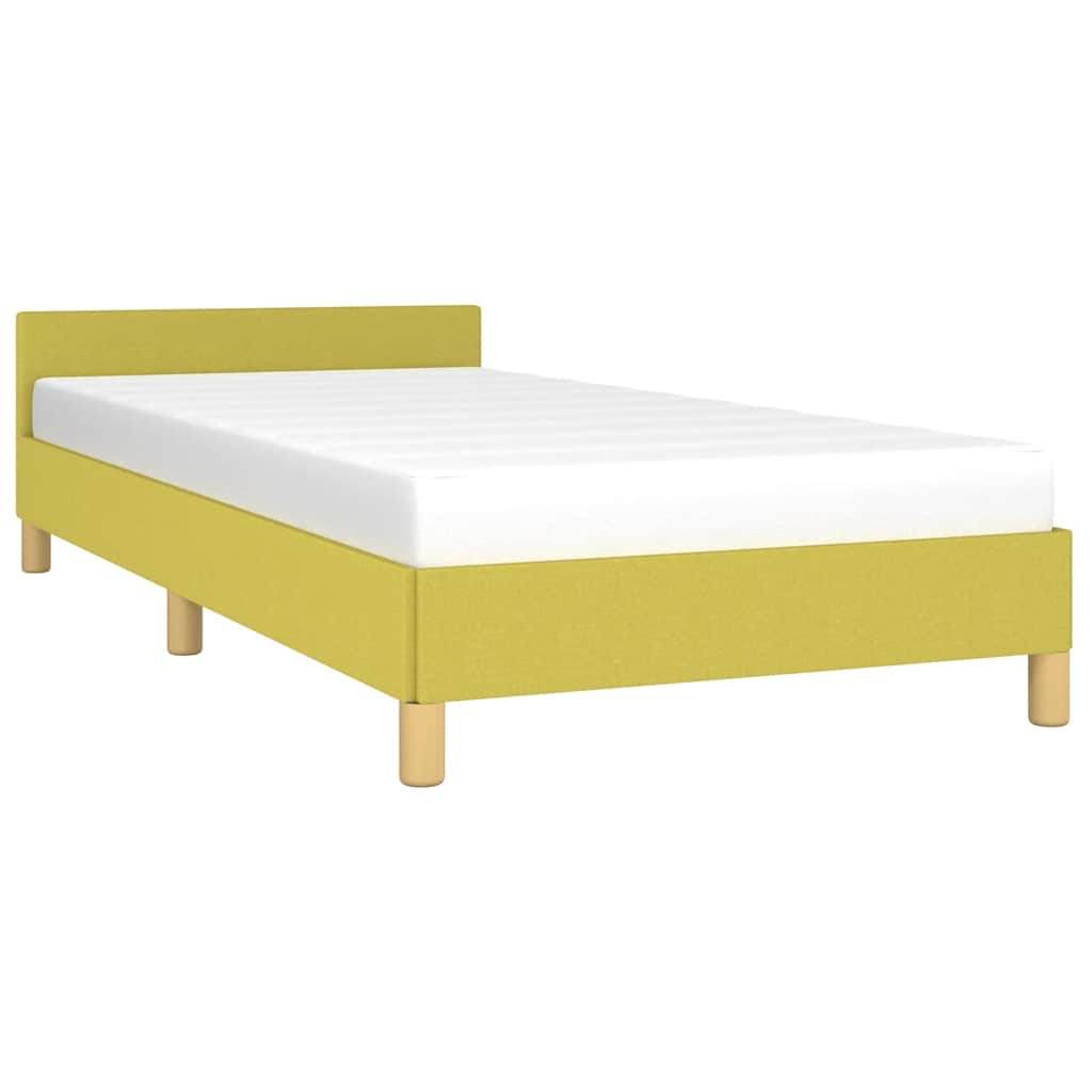 vidaXL Bedframe met hoofdeinde zonder matras 80x200 cm stof groen afbeelding