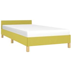 vidaXL Estrutura cama c/ cabeceira sem colch&atilde;o tecido 80x200 cm verde