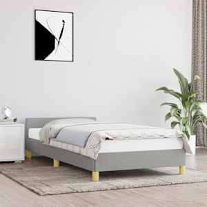 Rám postele bez matrace světle šedá 90 x 190 cm textil - obrázek 1