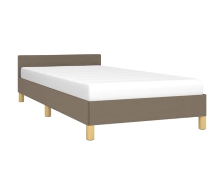 vidaXL Okvir za krevet s uzglavljem smeđesivi 90x190 cm od tkanine