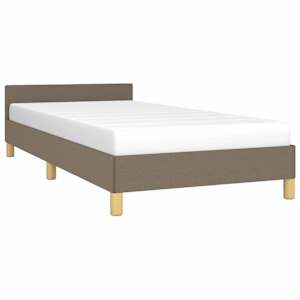 Rám postele s čelem bez matrace taupe 90x190 cm textil - obrázek 3
