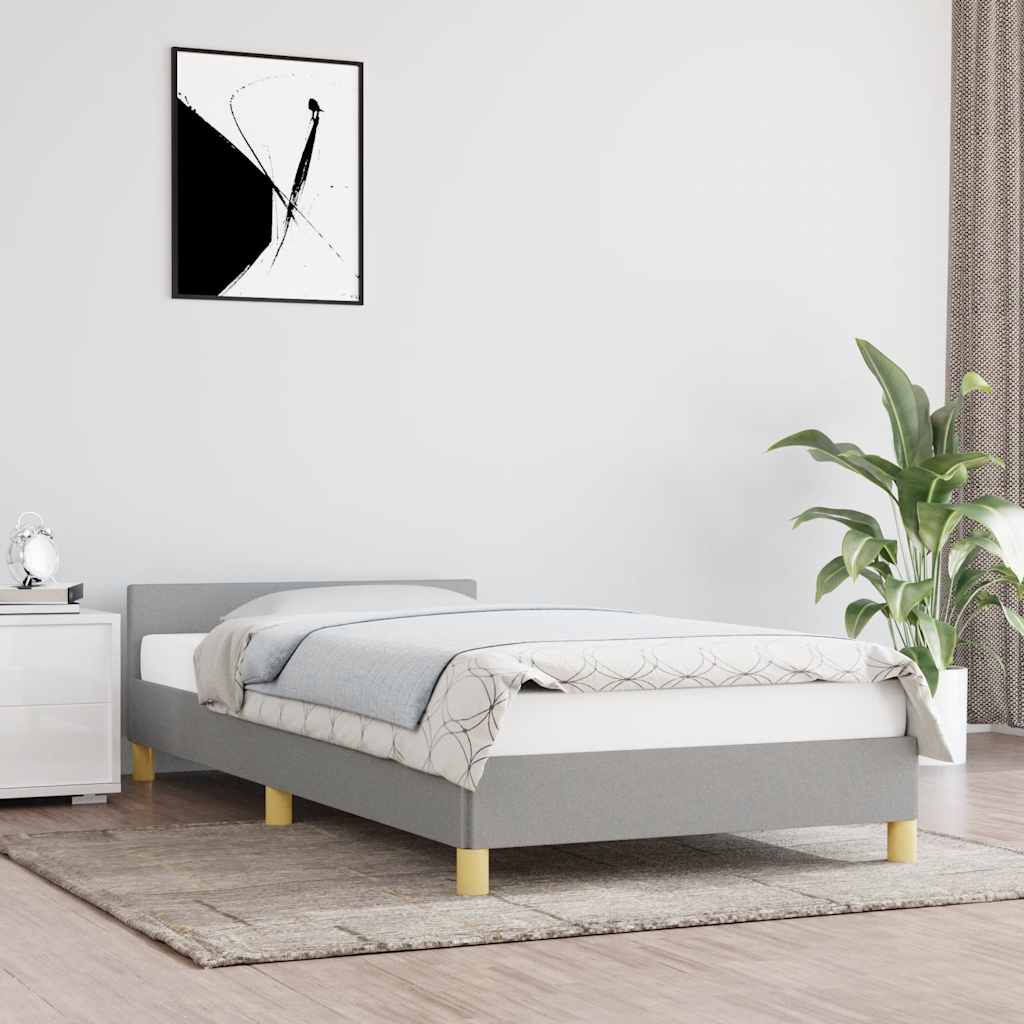 Lovos rėmas be čiužinio, šviesiai pilkas, 90x200cm, audinys