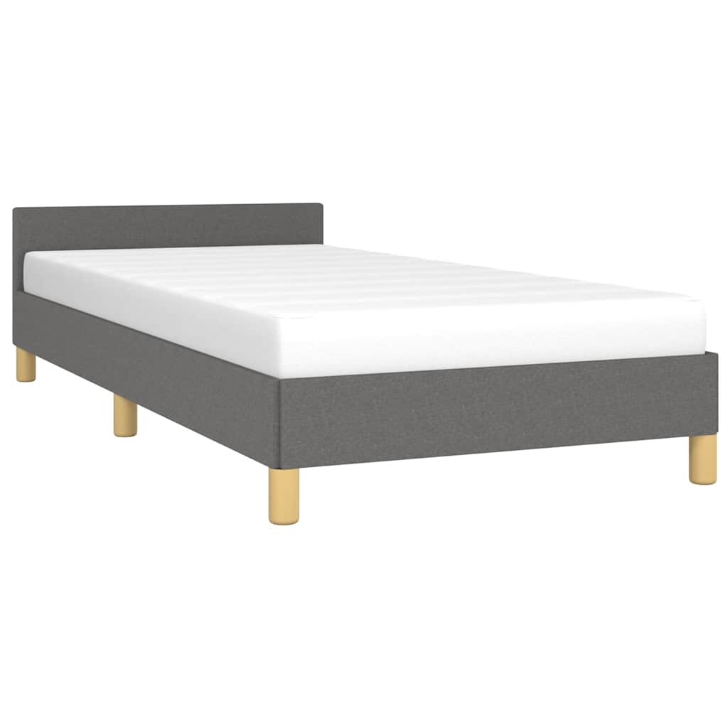 vidaXL Bedframe zonder matras 90x200 cm stof donkergrijs afbeelding