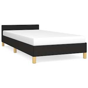 vidaXL voodiraam peatsiga ilma madratsita Must 90x200 cm kangas