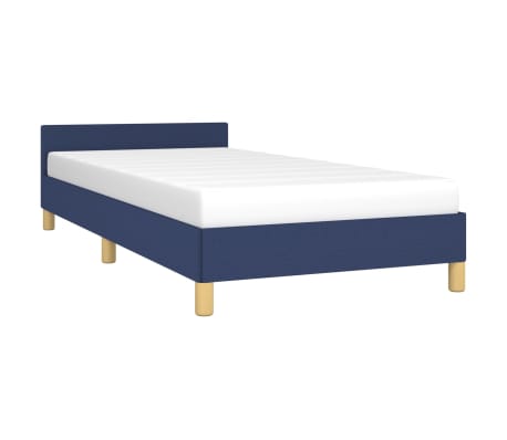 vidaXL Bedframe met hoofdeinde stof blauw 90x200 cm